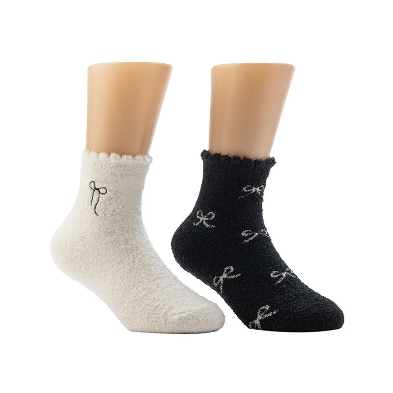 Calcetines de mujer con estampado de lazo y cisne