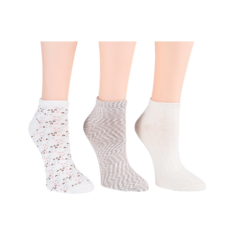 Calcetines de corte bajo con diseño de ojo de perdiz multicolor de 3 piezas