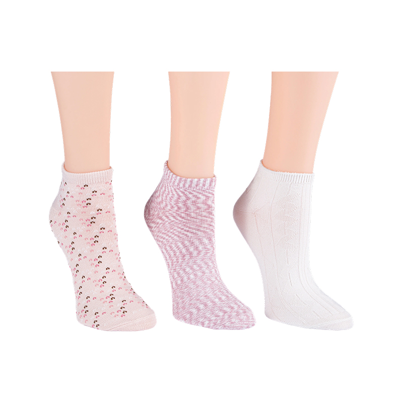 Calcetines de corte bajo con diseño de ojo de perdiz multicolor de 3 piezas