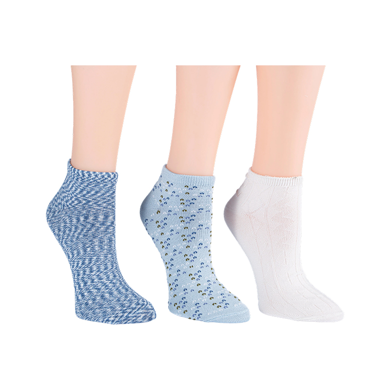 Calcetines de corte bajo con diseño de ojo de perdiz multicolor de 3 piezas