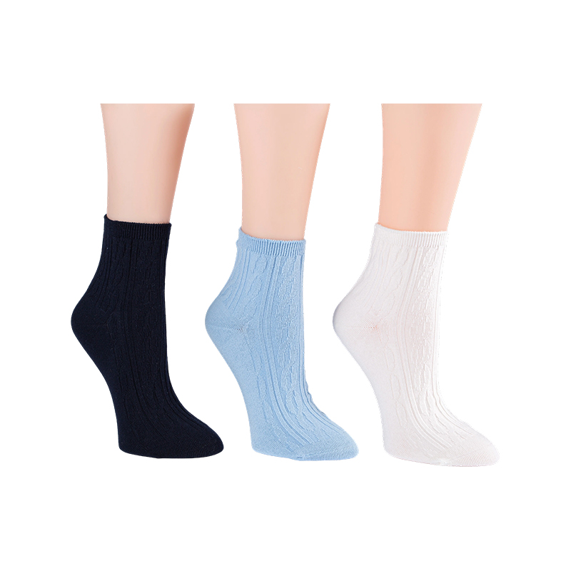 Calcetines tobilleros de punto trenzado para mujer