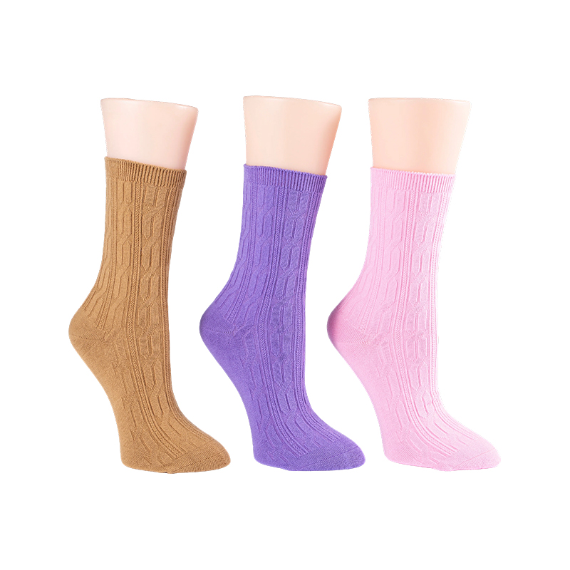 Calcetines de punto trenzado para mujer