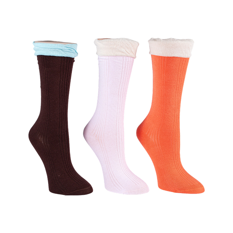 Calcetines deportivos con volante fino para mujer