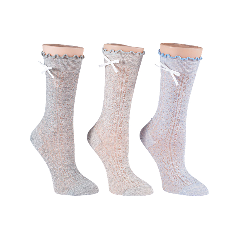 Calcetines con lazo calado para mujer