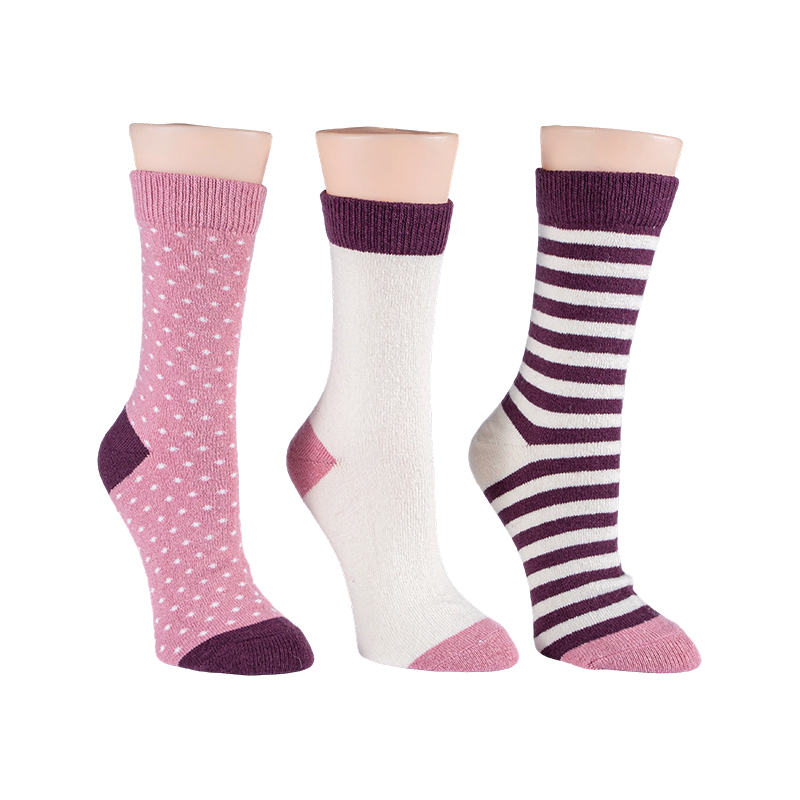 Calcetines de lana a rayas para mujer