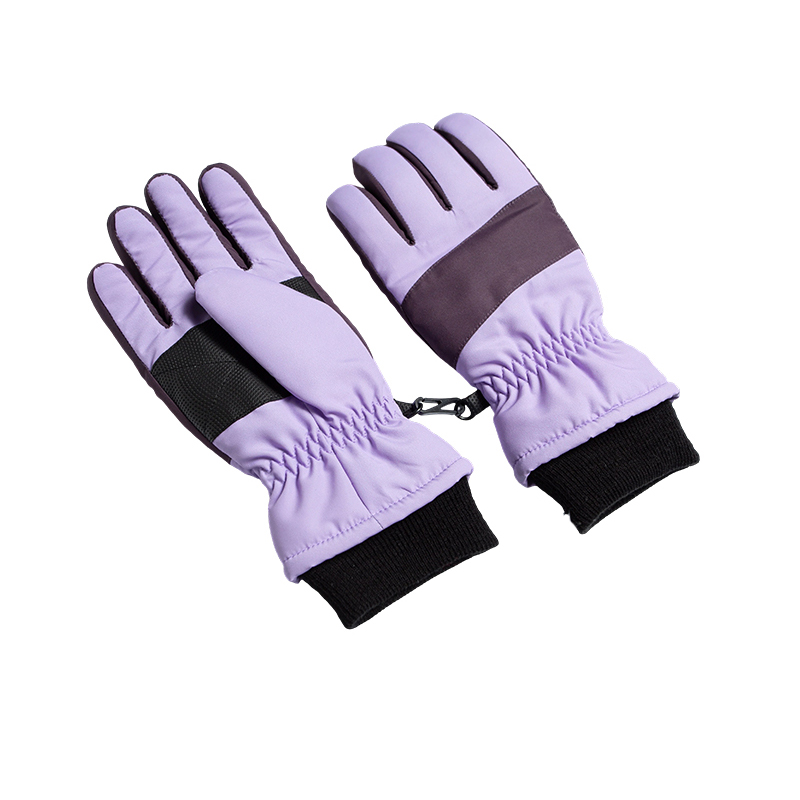 Guantes de esquí con bloques de colores para niños